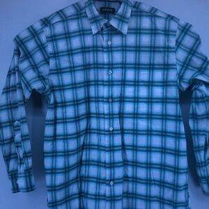 Orvis Green and White Plaid Cotton Button-Down Shirt